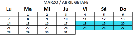 socorrismo marzo Getafe 22 calendario de curso de socorrismo abril getafe