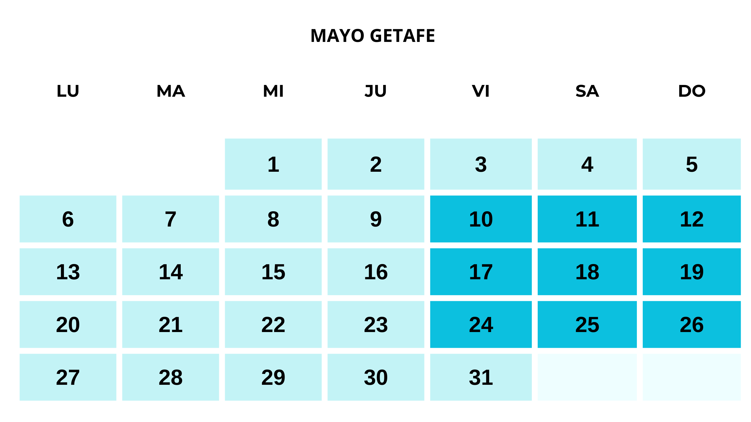 Calendario Mayo Curso de socorrista en Madrid